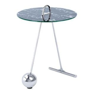 Table D'appoint Design "pendule" 60cm Argent et Noir