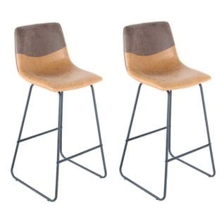 Lot De 2 Tabourets De Bar "kylie" 103cm Marron et Noir