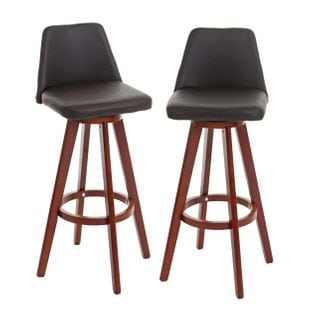 2x Tabouret De Bar Boras Marron Pieds Foncés