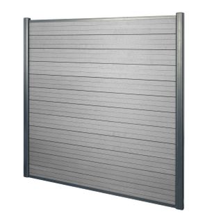 Wpc Pare-vue Sarthe, Aluminium Premium ~ Élément De Base, 1,90m, Gris