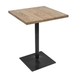 Table De Bistrot Hwc-h10 Orme Bois Certifié Mvg 76x60x60cm Brun Clair