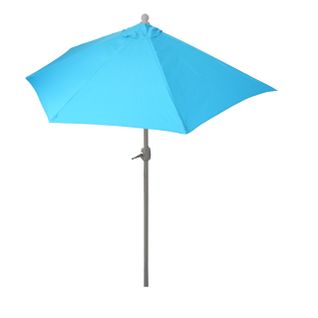 Parasol Parla Alu, Hémicycle, Parasol Balcon Uv 50+ ~ 270cm Turquoise Sans Pied