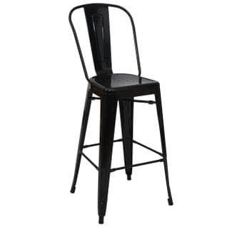 4x Tabouret De Bar Hwc-a73 Métal Design Industriel Noir