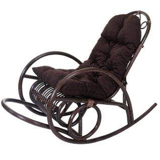 Fauteuil à Bascule Hwc-c40 Marron Coussin Marron