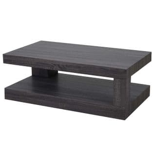 Table Basse De Salon Hwc-a32, Structure 3d Mvg 40x110x60cm ~ Aspect Chêne Noir