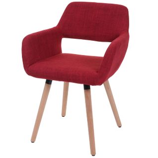 Chaise De Salle À Manger Hwc-a50 Ii Tissu Rouge Pourpre