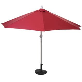Demi-parasol En Aluminium Parla, Uv 50+ ~ 270cm Bordeaux Avec Pied
