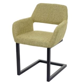 Chaise De Salle à Manger Hwc-a50 Ii, Rétro ~ Tissu, Vert Clair