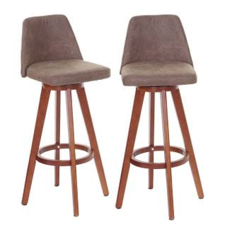 2x Tabouret De Bar Hwc-c43 Vintage Marron Pieds Foncés