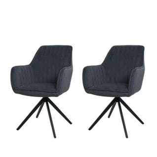 Lot De 2 Chaises De Salle à Manger Hwc-l79 Auto-position Tissu/textile Anthracite