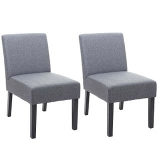 2x Chaise De Salle à Manger Hwc-f61, Fauteuil Lounge, Tissu/textil ~ Gris Foncé