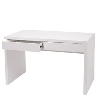 Coiffeuse Hwc-g51, Coiffeuse Table Cosmétique, Blanc Brillant ~ 100x60cm