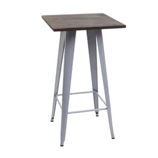 Table Haute Hwc-a73 Avec Plateau En Bois 107x60x60cm Gris