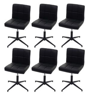 Lot De 6 Chaises De Salle à Manger Kavala Ii Similicuir Noir Pied Noir