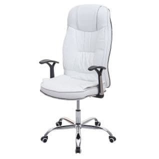 Chaise De Bureau Hwc-f14 150kg Charge Max Simlicuir Blanc