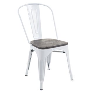 Chaise Hwc-a73 Métal Style Industriel Blanc