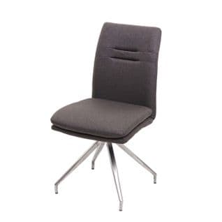 Chaise De Salle à Manger Hwc-h70 Tissu Acier Inoxydable Brossé Gris-brun