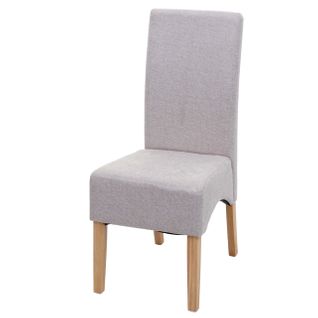 Chaise De Salle à Manger Latina Tissu Textile Crème Beige Pieds Clair