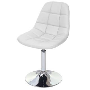 Chaise De Salle À  Manger Hwc-a60 Similicuir Blanc Pied Chromé