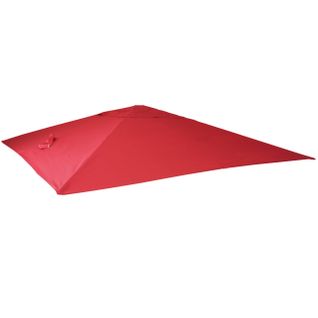 Revêtement Pour Parasol De Luxe Hwc-a96 3,5x3,5m Ø4,95m Polyester 4kg Rouge