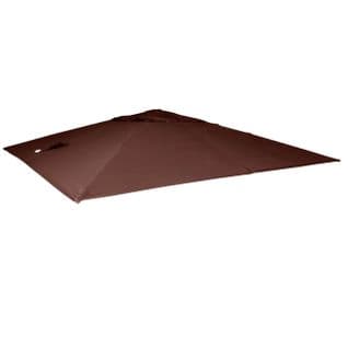 Revêtement Pour Parasol De Luxe Hwc-a96 3,5x3,5m Ø4,95m Polyester 4kg Brun