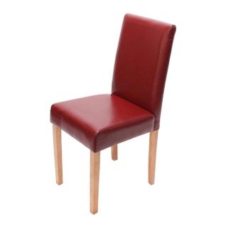 Chaise De Salle à Manger Littau Similicuir Rouge Pieds Clairs