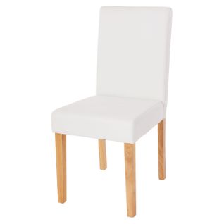 Chaise De Salle à Manger Littau Similicuir Blanc Mat Pieds Clairs