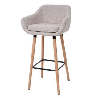 Tabouret De Bar Malmö T381 Textile Gris Crème