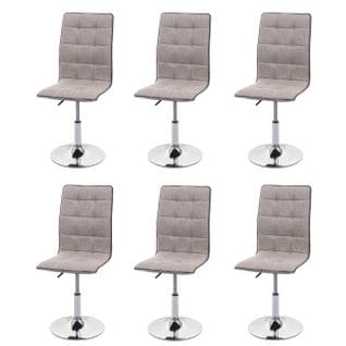 Lot De 6 Chaises De Salle à Manger Hwc-c41 Tissu/textile Crème-gris