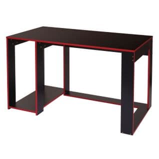 Bureau Hwc-j26, Bureau Informatique Table De Bureau, 120x60x76cm ~ Noir-rouge