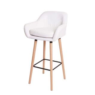 2x Tabouret De Bar Malmö T381 Simili Cuir Blanc