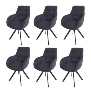 Lot De 6 Chaises De Salle à Manger Hwc-j69 Velours Anthracite