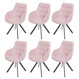 Lot De 6 Chaises De Salle à Manger Hwc-j69 Velours Rose