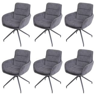 Lot De 6 Chaises De Salle à Manger Hwc-k32 Tissu/textile Velours Gris