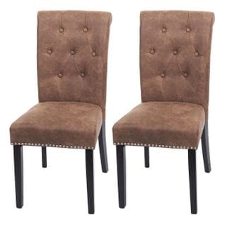 Lot De 2 Chaises De Salle à Manger Chesterfield Ii Tissu/textile Marron