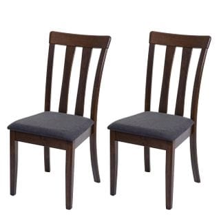 2 X Chaises De Salle À Manger Hwc-g46 Bois Massif Cadre Foncé Gris Foncé