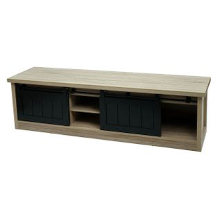 Meuble TV Hwc-k75 Aspect Bois Métal Industriel 43x150x40cm Naturel