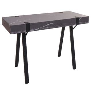 Table Console Hwc-l54 Métal 75x100x40cm Aspect Marbre Gris