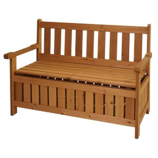 Banc De Jardin Hwc-l68 Avec Espace De Rangement Sapin Bois Mvg 114cm Brun