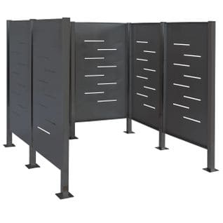 Clôture Pour Poubelles Hwc-j55 151x165x165cm Métal Anthracite