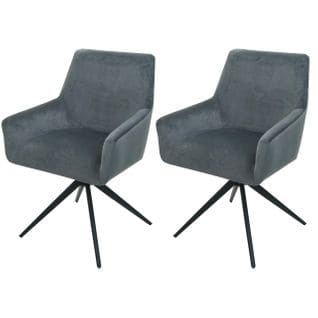 Lot De 2 Chaises De Salle à Manger Hwc-l91 Auto-position Tissu/textile Gris Foncé