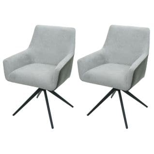 Lot De 2 Chaises De Salle à Manger Hwc-l91 Gris Clair Similicuir Gris Foncé