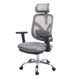 Chaise De Bureau Hwc-j92 Ergonomique Appui-lordose Réglable Gris