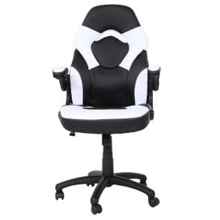 Chaise De Bureau Hwc-k13 Similicuir Noir-blanc