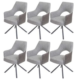 Lot De 6 Chaises De Salle à Manger Hwc-k30 Tissu/textile Gris-gris Foncé