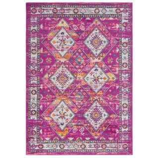 Tapis De Salon Casablanca En Polypropylène - Rose - 135x190 Cm