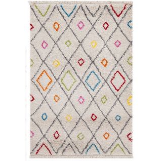 Tapis épais style berbère TRIBAL - Multicolore - 60x120 Cm