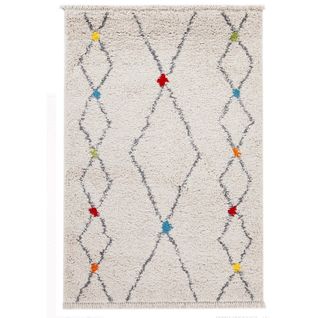 Tapis Shaggy Pashtun En Polypropylène - Multicolore - 60x120 Cm