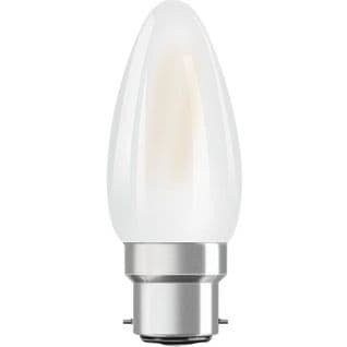 Ampoule LED Flamme Verre Dépoli 4w=40 B22 Chaud