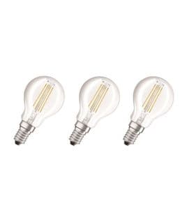 Lot De 3 Ampoules LED E14 Sphérique Claire 4 W Équivalent A 40 W Blanc Chaud